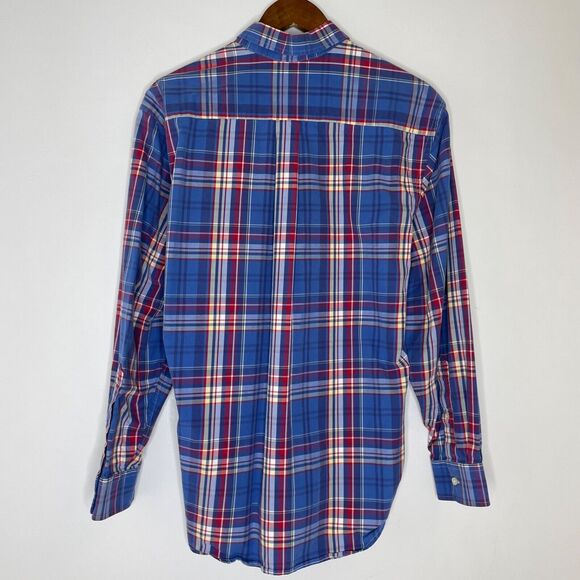 Vineyard Vines Blue Red Long Sleeve Plaid Button Up Whale Shirt Size Small Men's - Picture 10 of 10